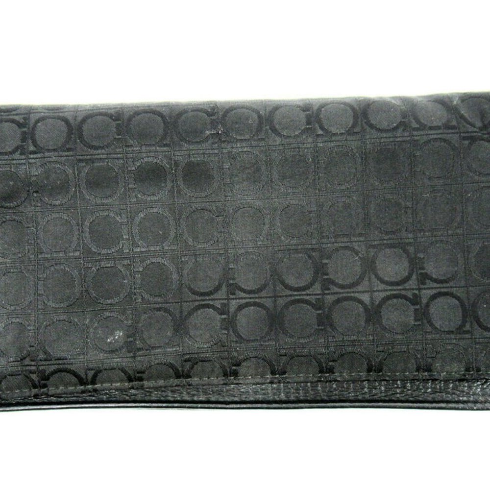 Salvatore ferragamo long pills Gunchini canvas ~ leather Auth used T10106 - Picture 2 of 8